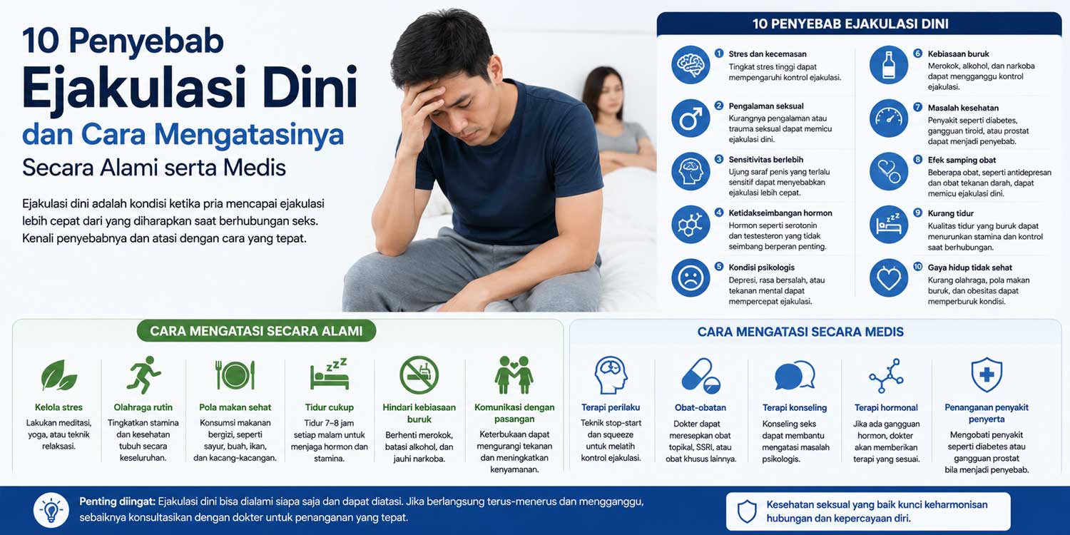10 Penyebab Ejakulasi Dini dan Cara Mengatasinya Secara Alami serta Medis