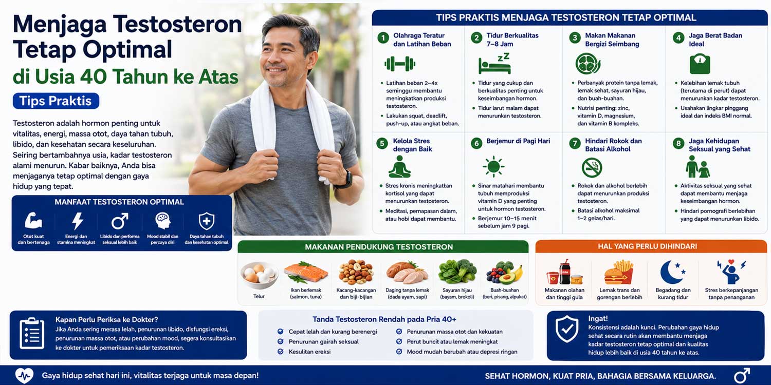 Menjaga Testosteron Tetap Optimal di Usia 40 Tahun ke Atas – Tips Praktis