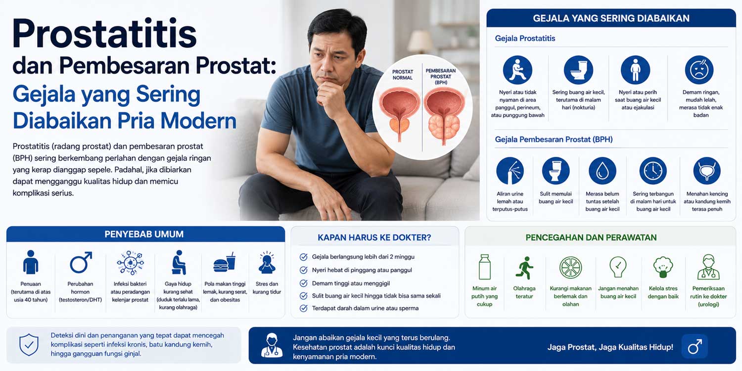 Prostatitis dan Pembesaran Prostat: Gejala yang Sering Diabaikan Pria Modern